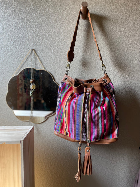 Ikat bucket bag