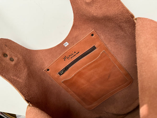 Hobo all leather tote- tan