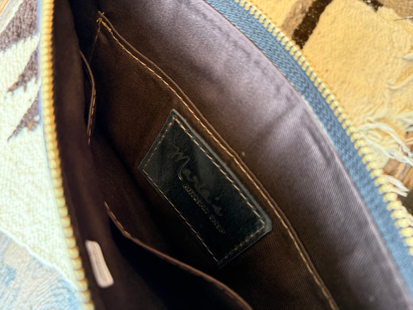 Fold over clutch marbled blue