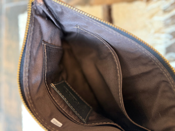 Fold over clutch black and mocha
