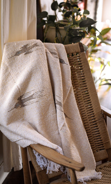 Blanket -Mexican Woven - light cream