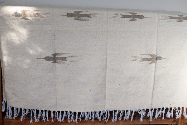 Blanket -Mexican Woven - light cream