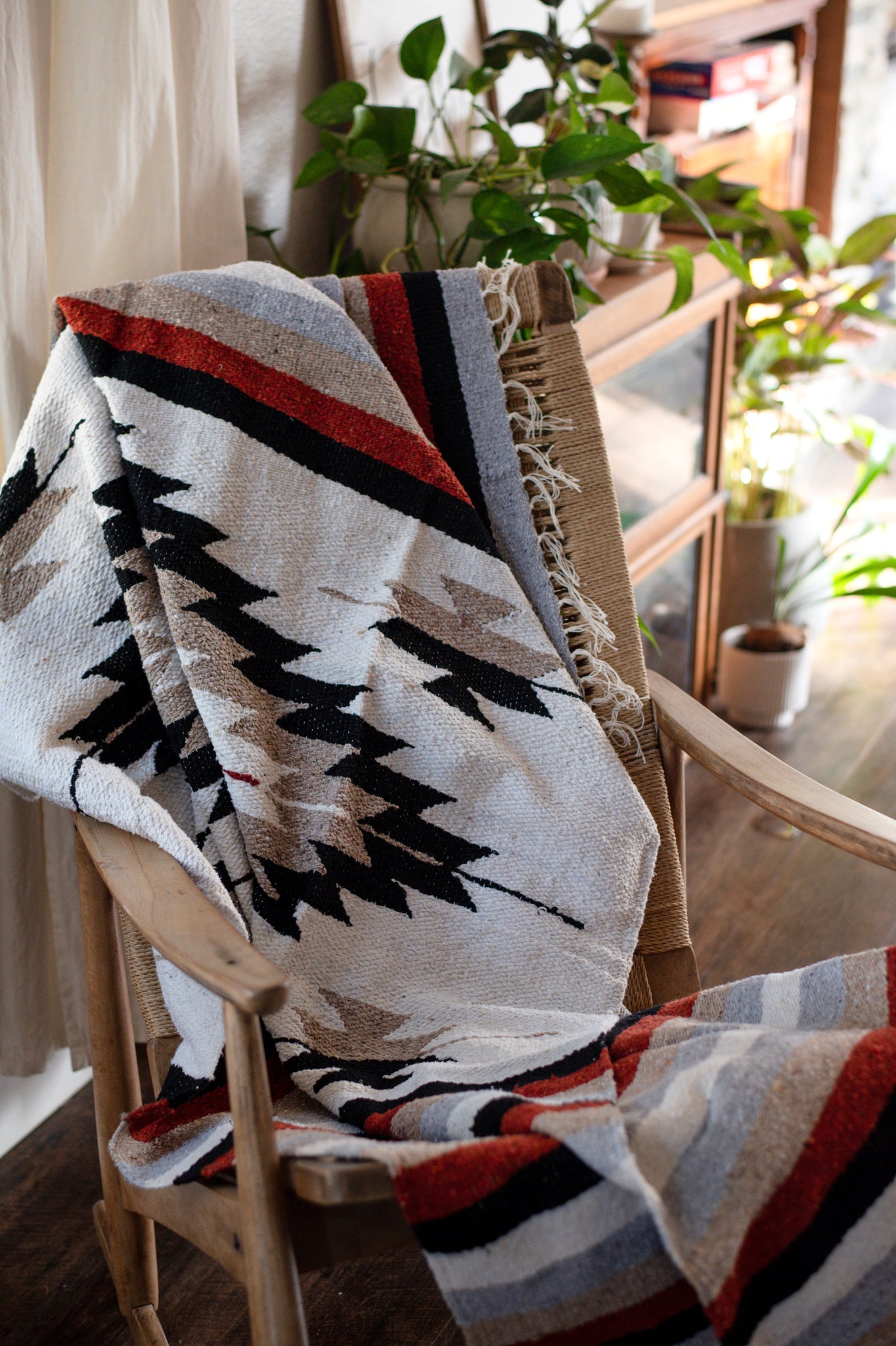 Blanket -Mexican Woven - multicolored patterned