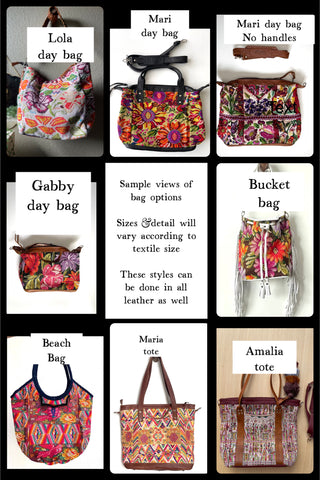 Sample view of bag options