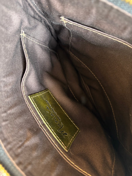 Fold over clutch marbled green