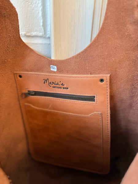 Hobo all leather tote- tan