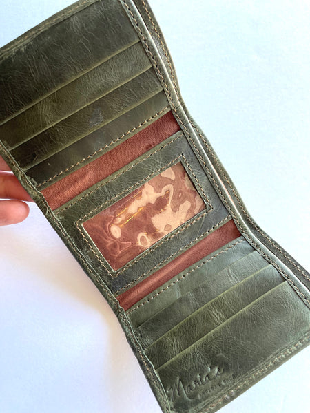 All leather wallet **Mutiple Available** 3 Fold Olive Green/Tan