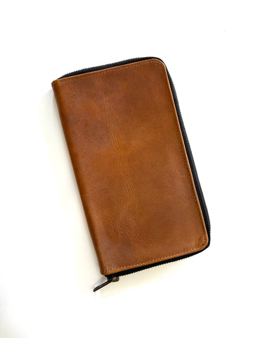 All leather Zip Around Wallet- sample photo